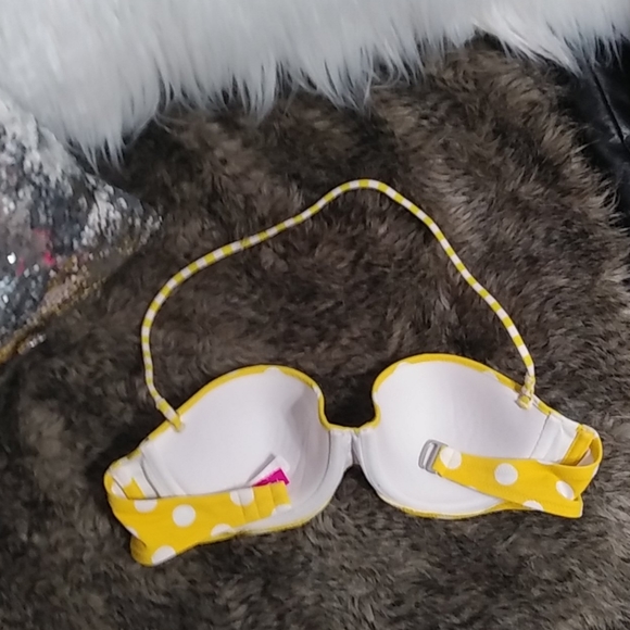 Victoria Secret Yellow Polka Dot Bikini Top - Picture 2 of 4